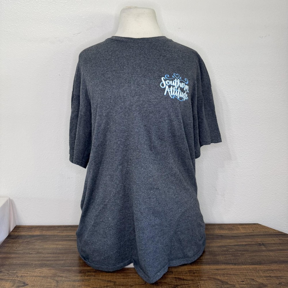 Southern Attitude Charcoal Gray Graphic T-Shirt Size L