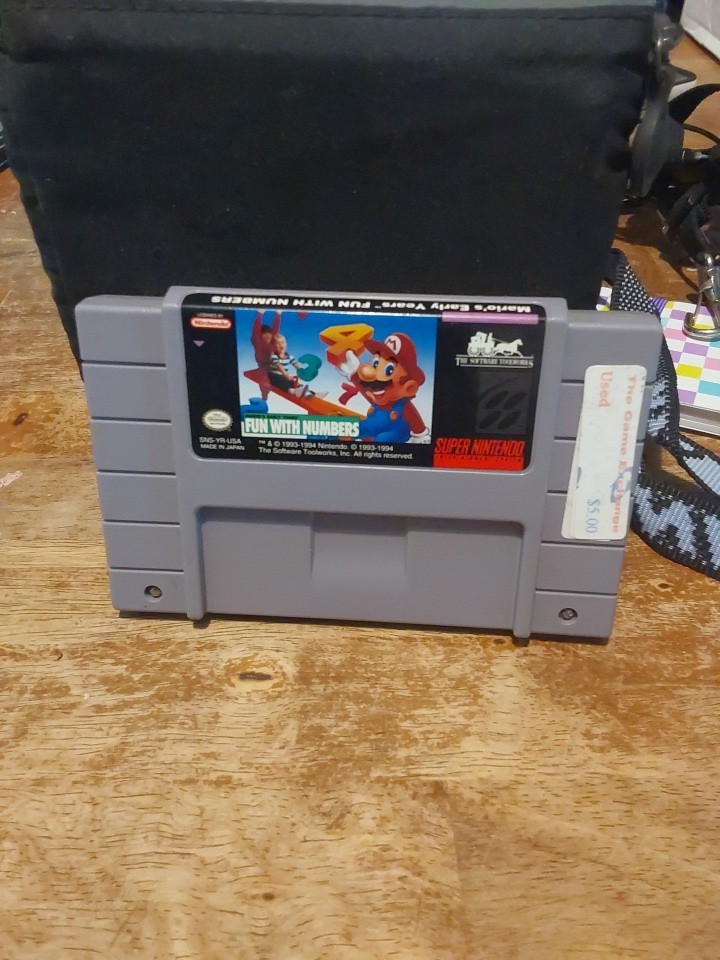Super Nintendo Snes Original OEM Authentic  Mario learn by numbers