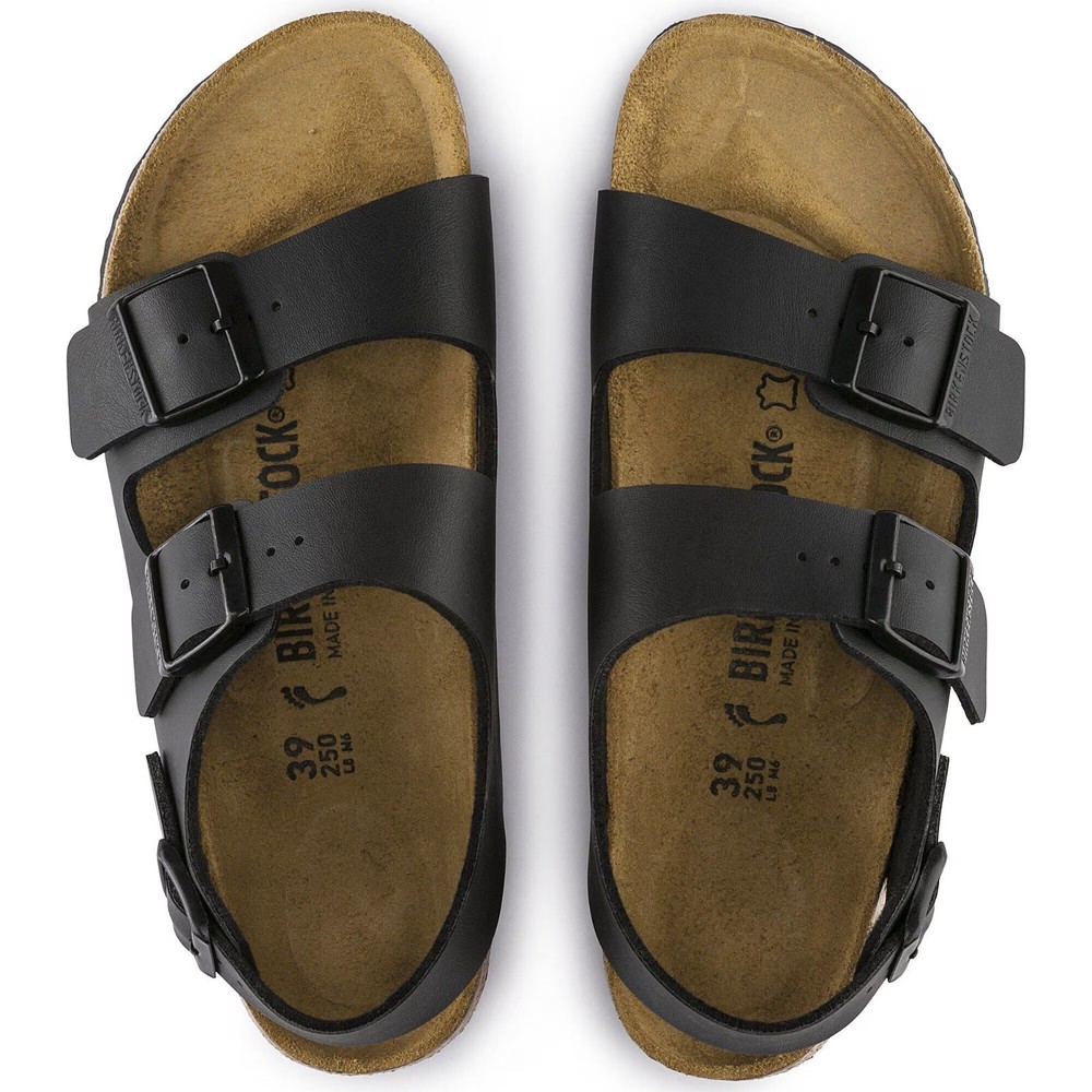 Birkenstock Milano Birkibuc Sandals - Black