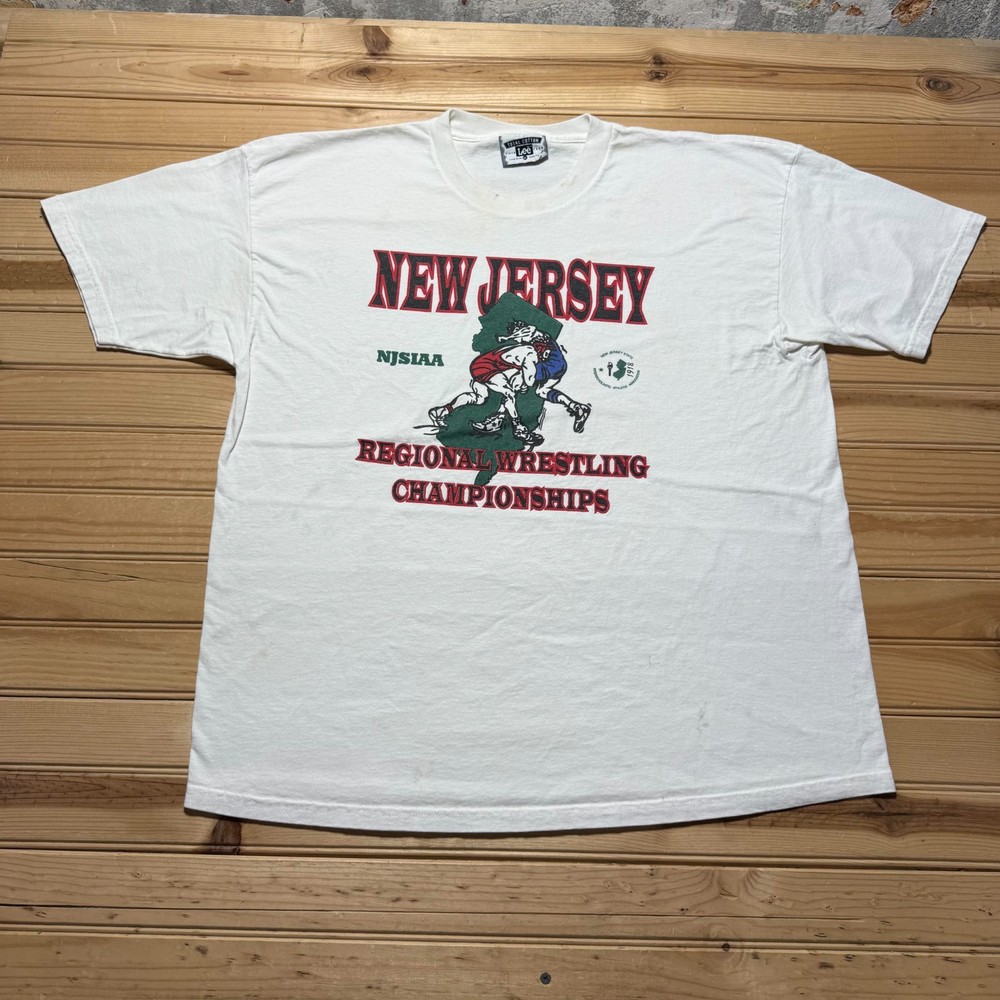 Vintage 90s Lee New Jersey NJSIAA Regional Wrestling Championships Shirt USA XL