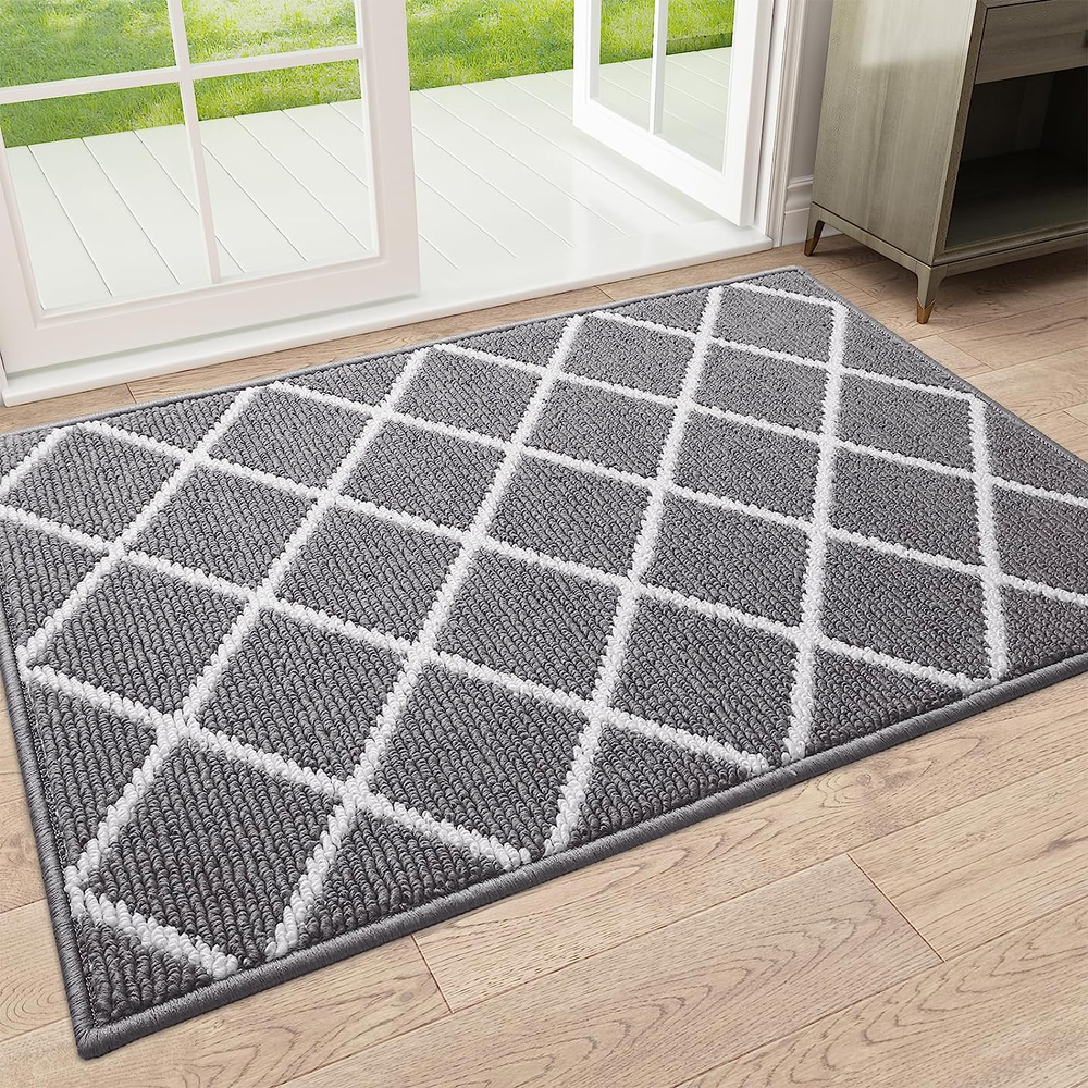 Indoor Door Mat, Non-Slip Absorbent Resist Dirt Entrance Mat, Washable Mats for