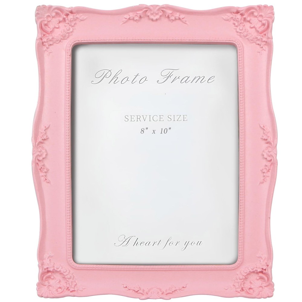 8x10 Pink Ornate Picture Frame, Vintage Elegant Photo Frames with Real Glass ...