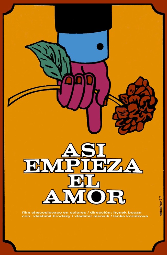 8247.Asi empieza el amor.czech film.man with rose.POSTER.movie decor.graphic art