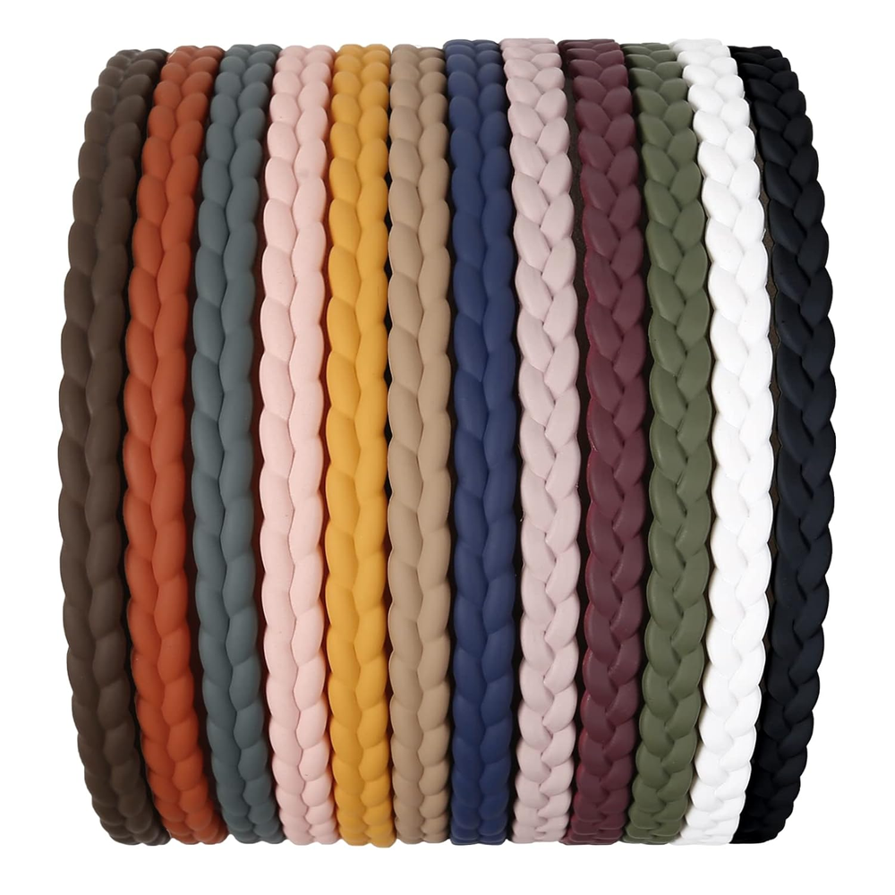 7mm Thin Teeth Headbands for Women, 12-Pack Plastic Hair Combs