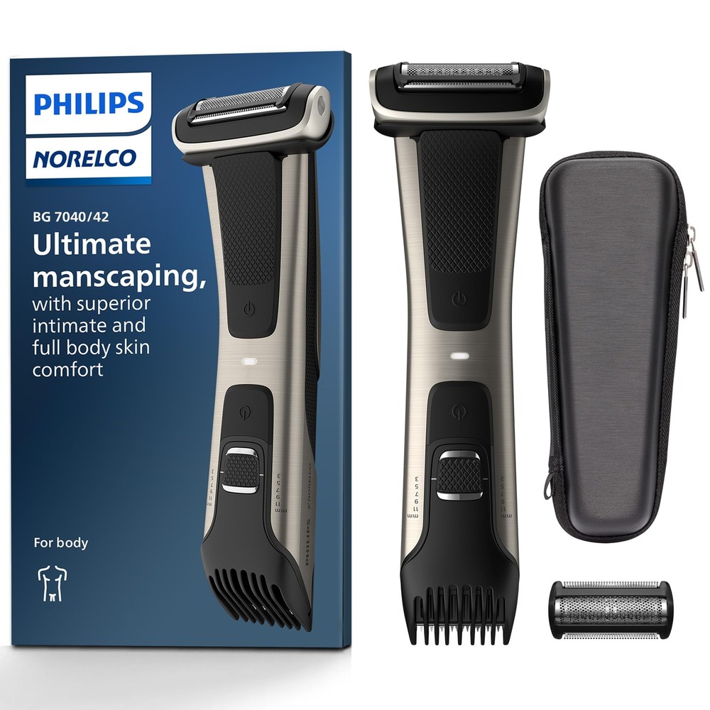 Bodygroom Series 7000 Showerproof Body & Manscaping Trimmer & Shaver with cas...