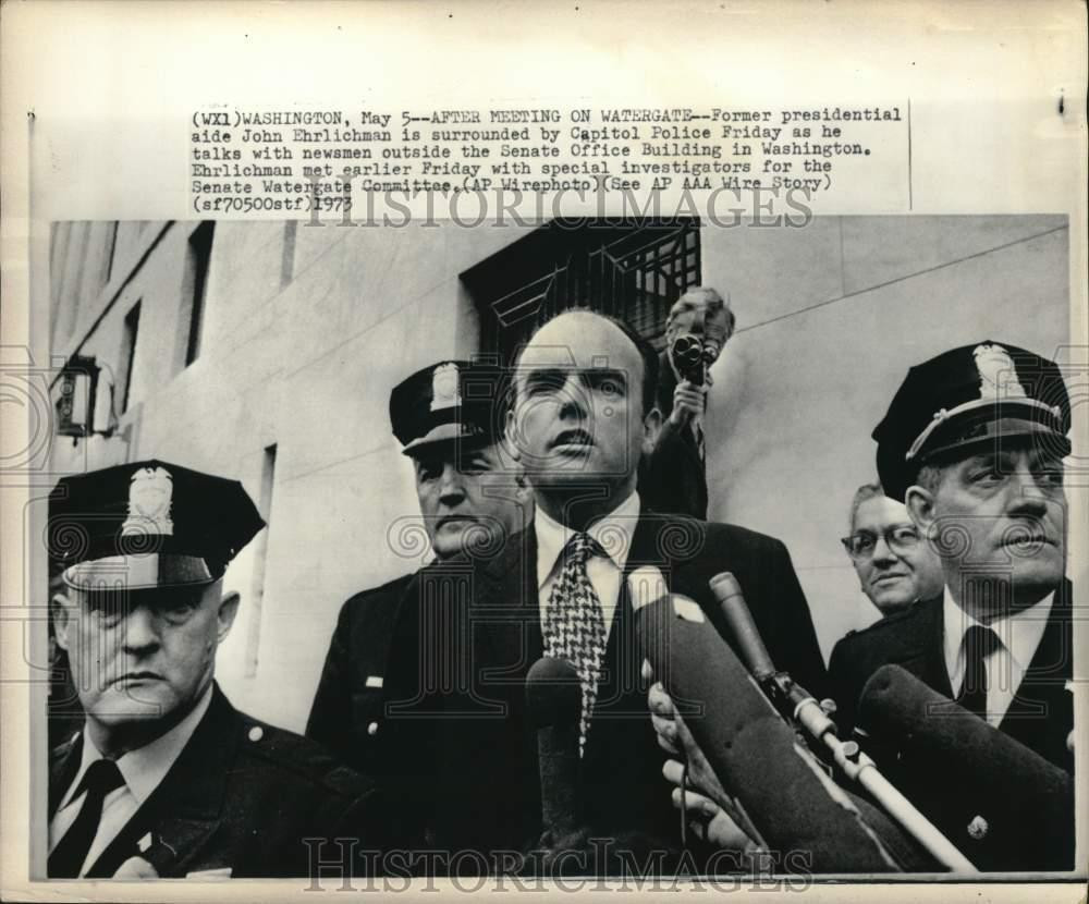 1973 Press Photo Former presidential aide John Ehrlichman at DC news conference
