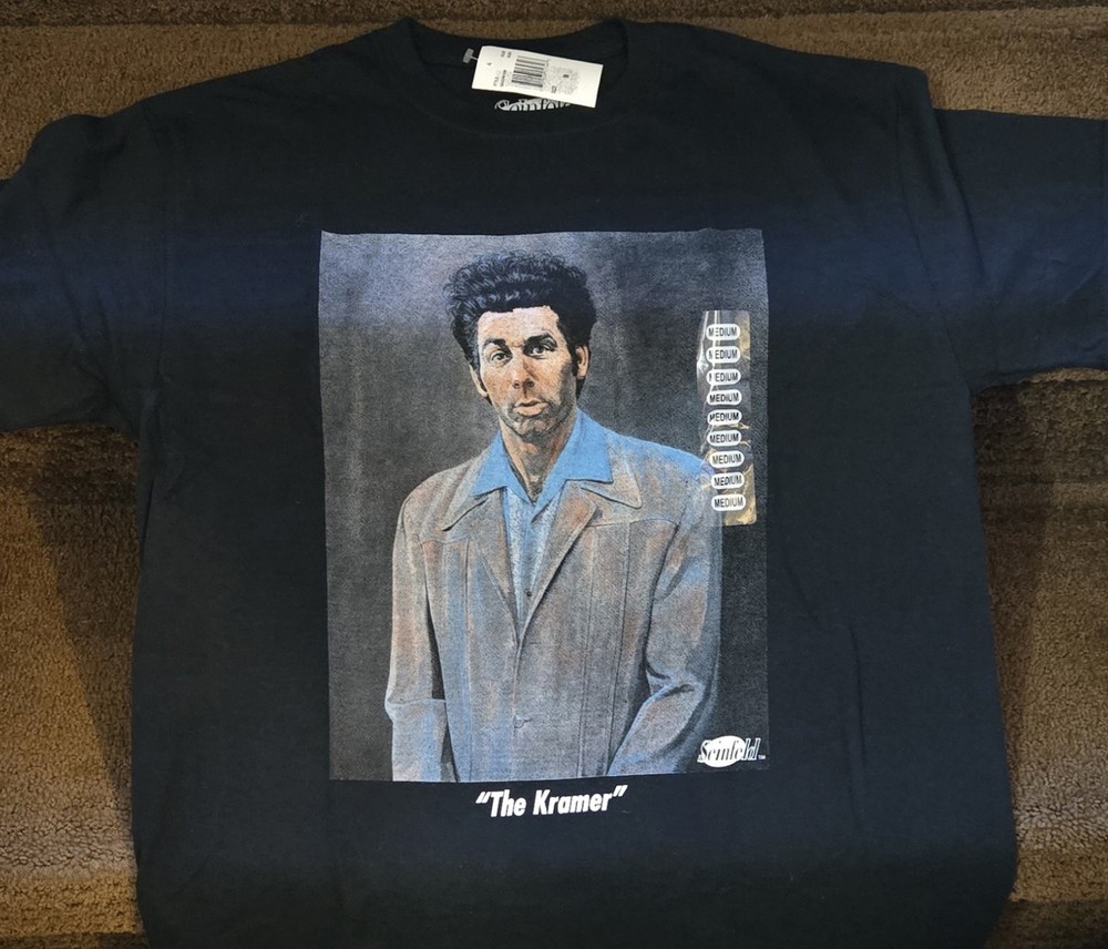 Seinfeld TV Show ( Kramer ) Men's Graphic Black T-Shirt Medium