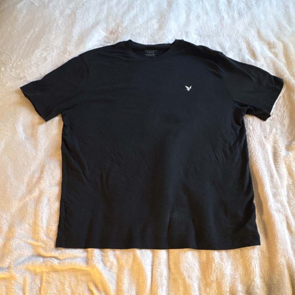 American Eagle Men's Black Super Soft Standard Fit Crew Neck T-Shirt Size M