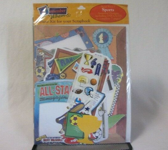 Vintage Sports Deluxe Scrapbooking Kit Brand New Acid-Free Craft Supplies-image