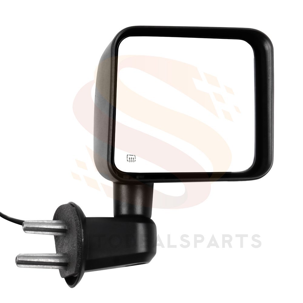 View Mirror Fits 2007-17 Jeep Wrangler Right Side Power Heated Manual Fold Black