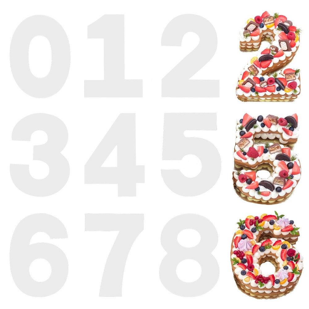 10 Inch Large Size Number Cake Mold Baking Forms Moulds, 9 Pieces 0-8 Cake Nu...