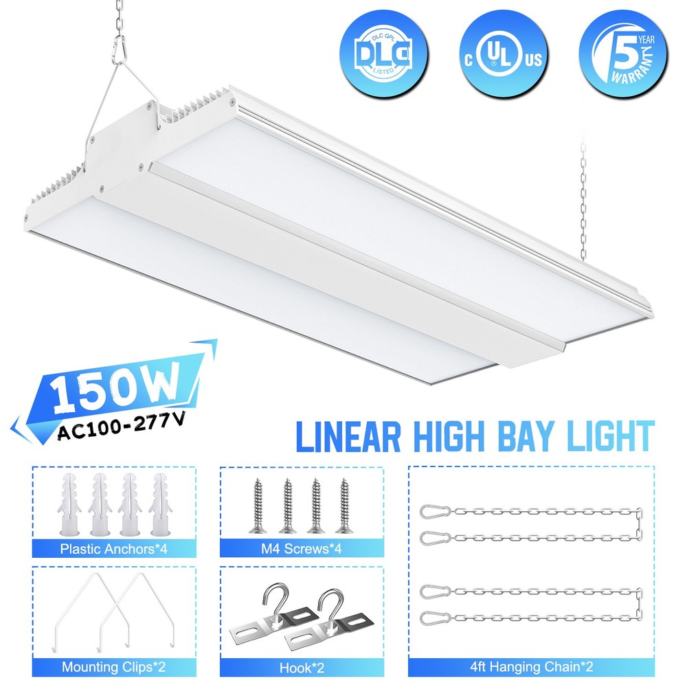 Shop Ceiling Light LED Linear High Bay Light 150W Commercial Warehouse 22500lm