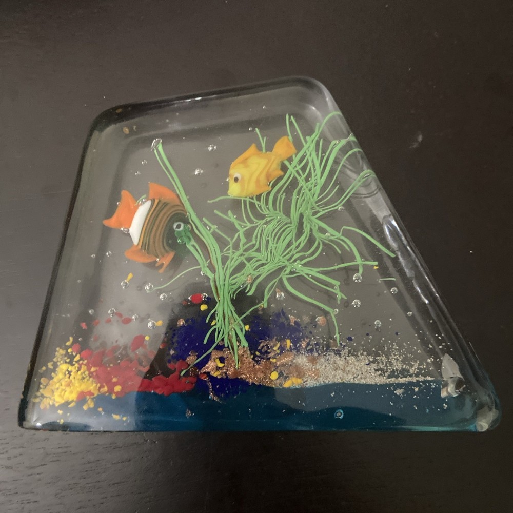 Vintage Murano Glass Candese Aquarium Block