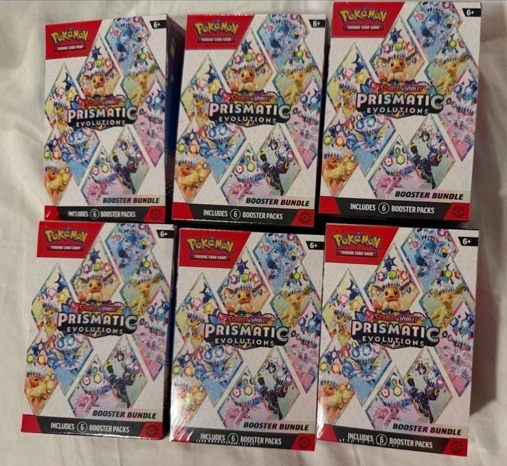 Pokémon TCG:Prismatic Evolutions Sealed Booster Bundles- Lot of 6