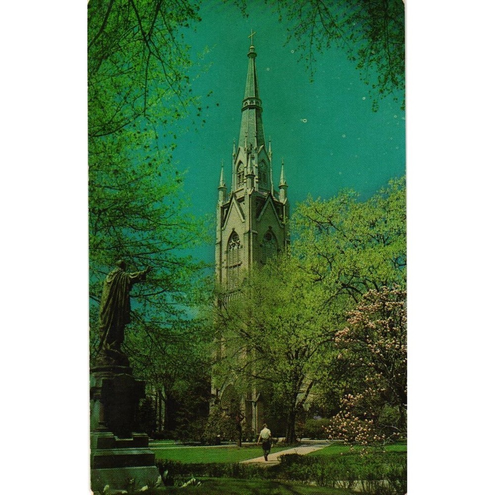 Sacred Heart Church University of Notre Dame Indiana VTG Postcard Dexter Press