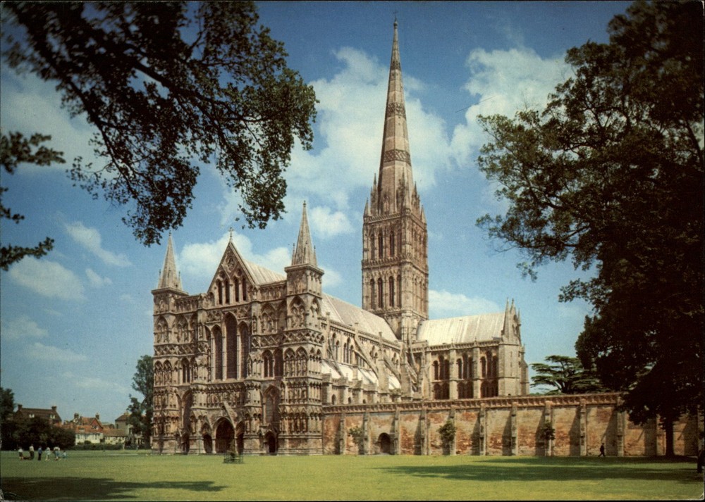 Salisbury Cathedral Salisbury Wiltshire England vintage postcard r723