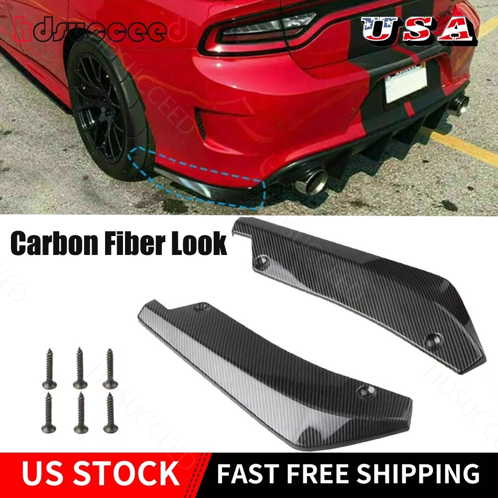 Carbon Fiber Rear Bumper Diffuser Splitter Canard for Dodge Charger RT SRT Performance Upgrade