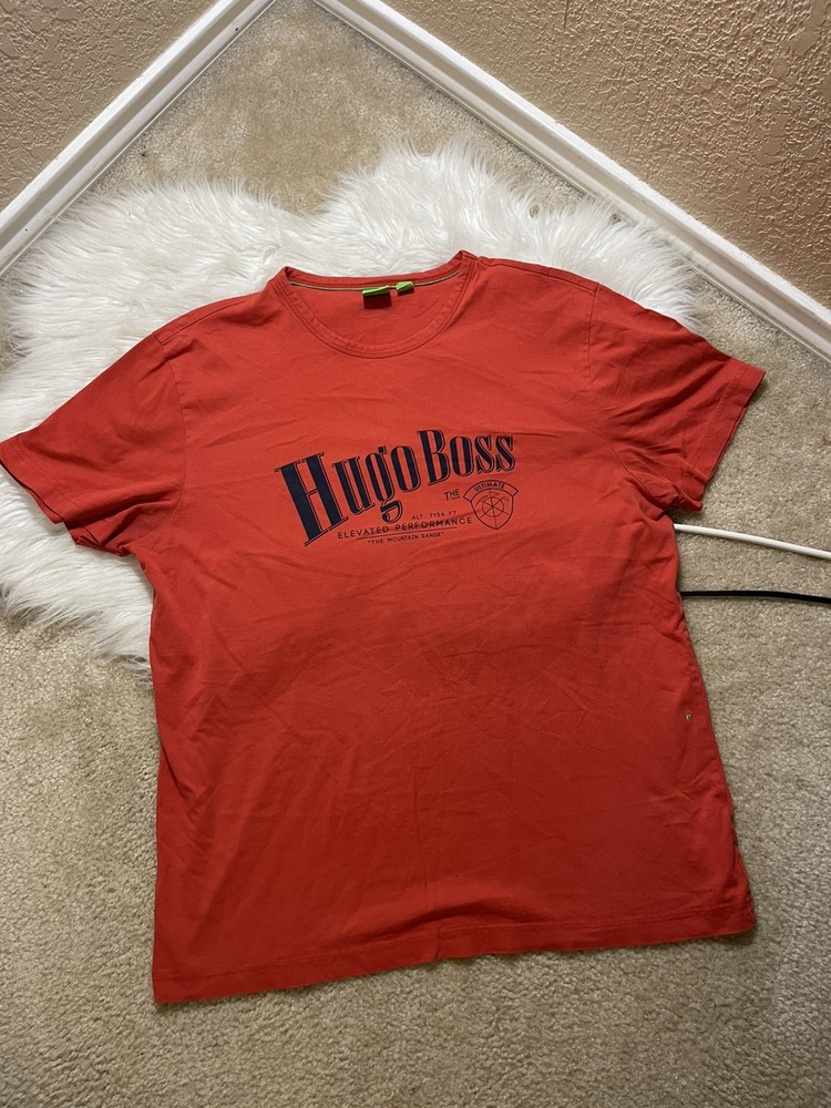 Hugo Boss T-Shirt Men's Size XL Red Short Sleeve Regular Fit Graphic Logo