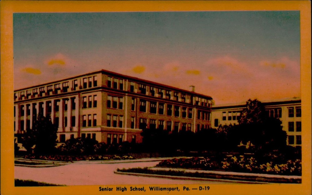 Senior High School Williamsport PA Postcard Vintage Linen Unposted D-19 29743