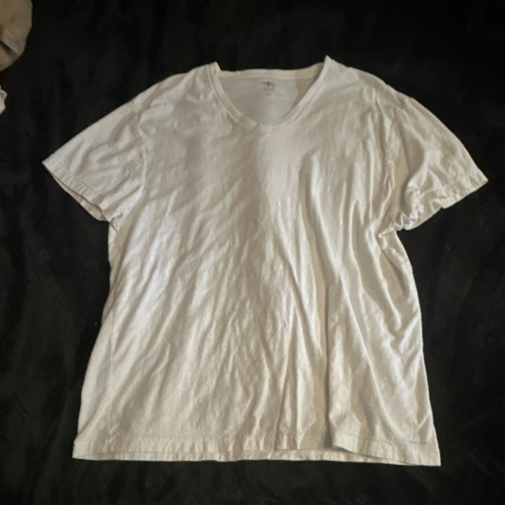 Calvin Klein Men's White V-Neck Cotton Knit T-Shirt XXL Short Sleeve