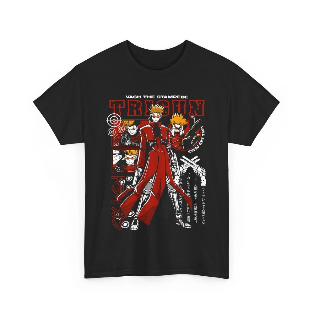 Anime Trigun Vash The Stampede Moon Black T Shirt
