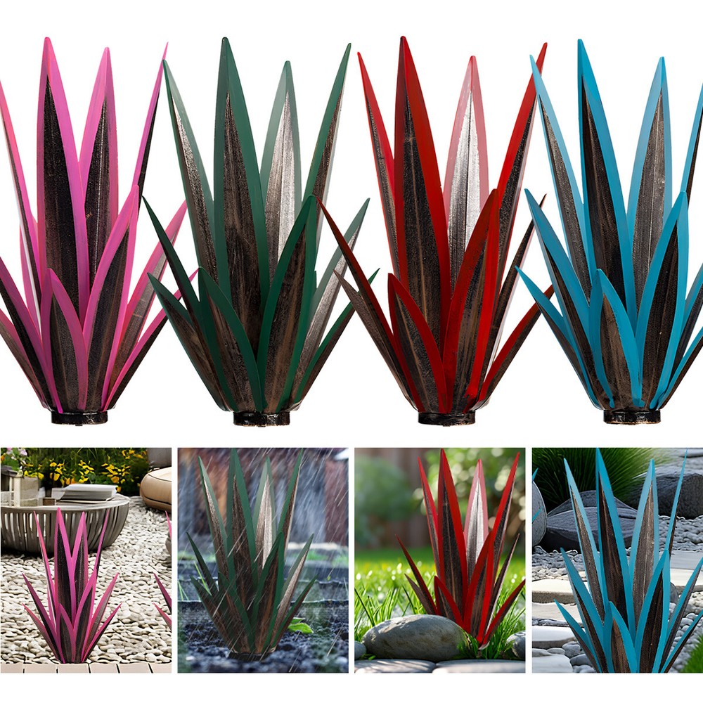 Metal Agave Flower Plant Outdoor Decor DIY Metal Tequila Garden Yard Sculpture