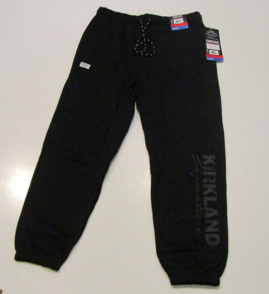 KIRKLAND SIGNATURE Unisex Logo Joggers Pants Black Mens M Womens L NWT