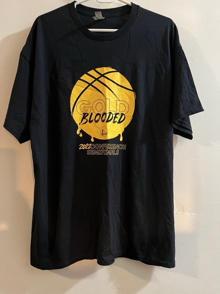 2022 NBA Playoffs Golden State Warriors Gold Blooded T-Shirt Semifinals XL Chase