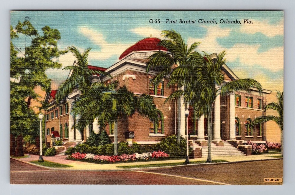 Orlando FL-Florida, First Methodist Church, Antique Vintage Souvenir Postcard