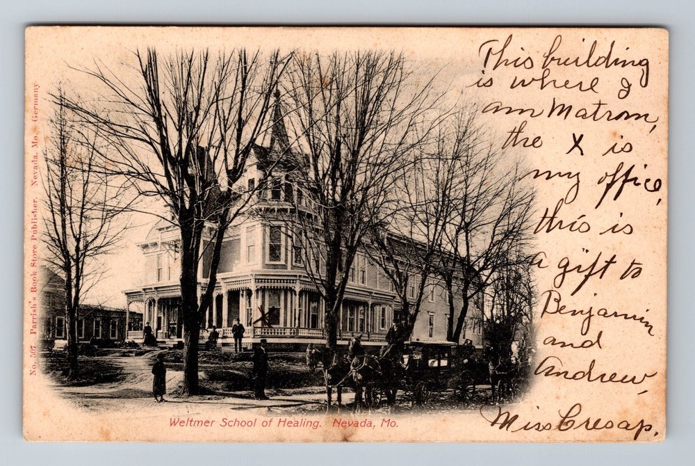 Nevada, MO-Missouri, Weltmer School of Healing, Vintage Postcard