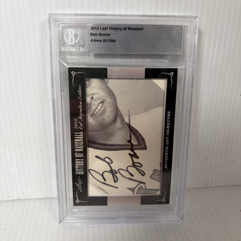 Bob Boone 2012 Phillies Leaf History of Baseball Cut Signature Auto Beckett