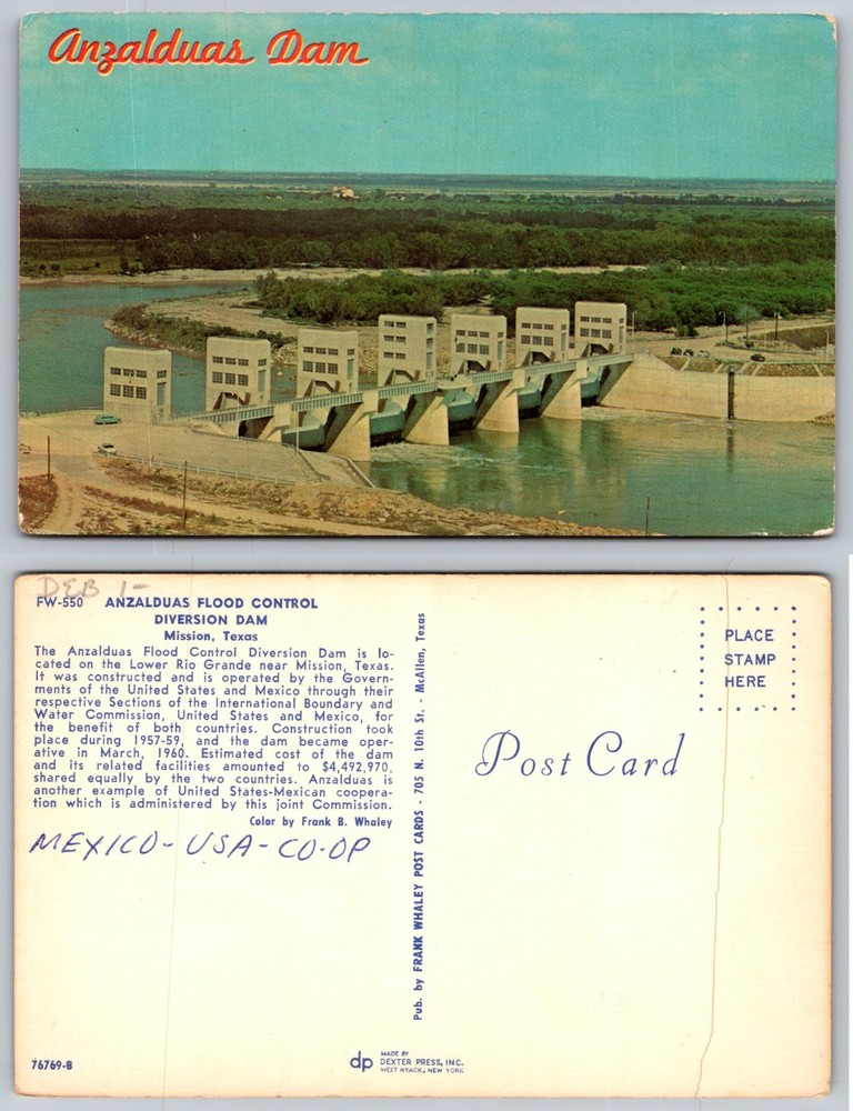 Anzalduas Dam Mission Texas Postcard