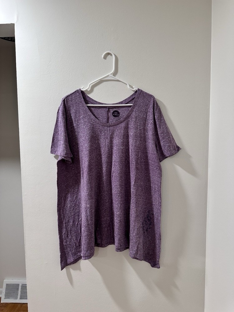 Life Is Good Shirt Womens Extra Large Purple Tee Cotton Blend Short Sleeve Top