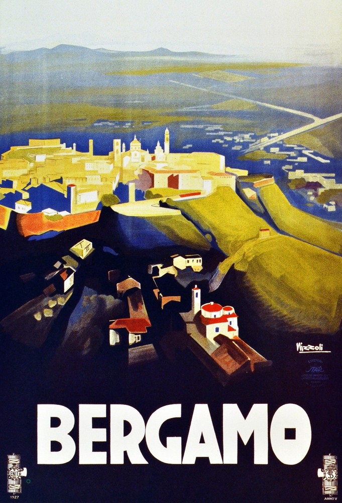 Decoration Poster.Home Room Interior design.Travel Italy.Bergamo.6535