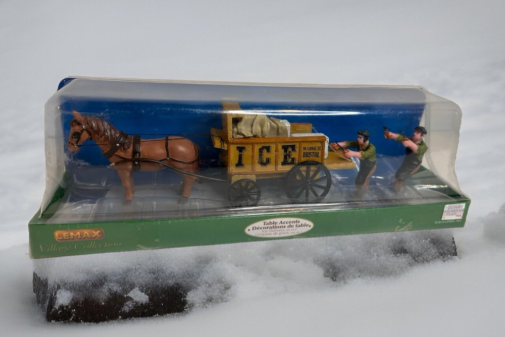 Lemax Retired 2010 Ice Delivery Christmas Village Table Accent Sealed New-image