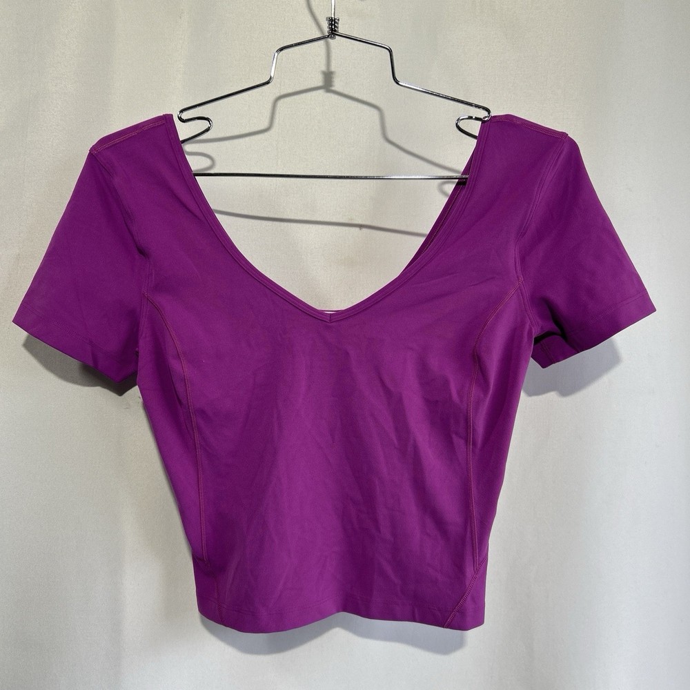 Lululemon NWT Align Tee, Purple  Short Sleeve Crop Top, Women’s size 4 LW3FGSS