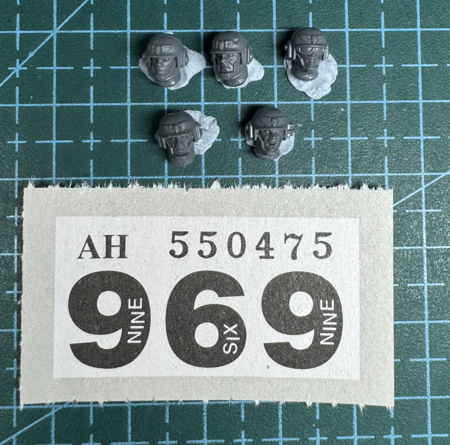 40K Astra Militarum Cadian Shock Troop Helmet Heads Kit Bits 5-Pack