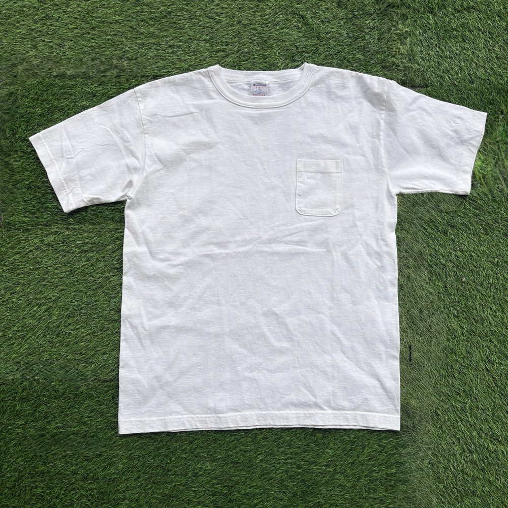 VTG CHAMPION T1011 Heavyweight Pocket Jersey T Shirt 90s USA White Size Large