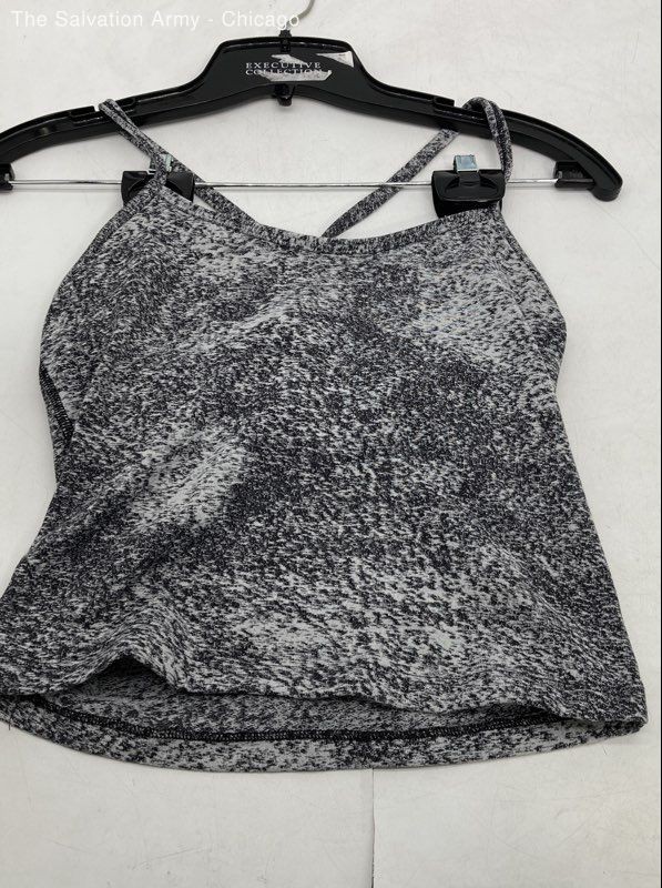 Womens Gray Black Marled Spaghetti Strap Scoop Neck Tank Top Size Small