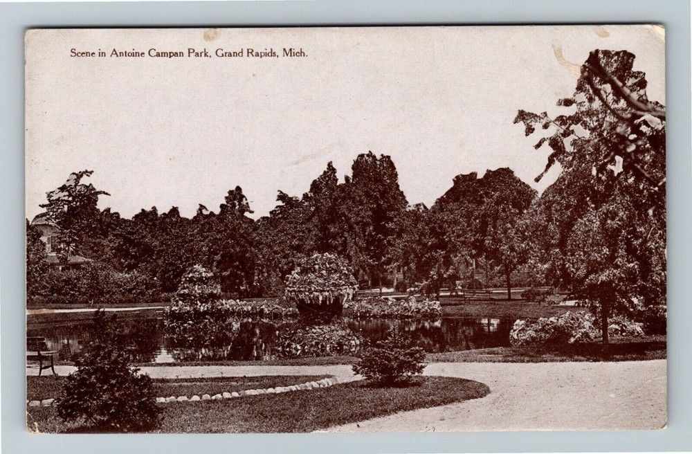 Grand Rapids MI-Michigan, Scene In Antoine Campan Park, Vintage Postcard
