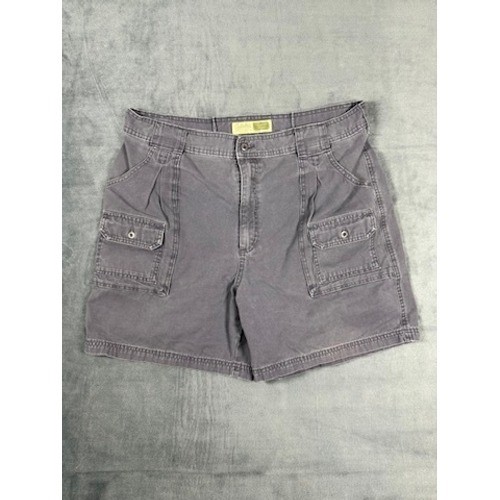 Cabelas 7-Pocket Hiker Shorts Mens 38 Gray Canvas Cargo Outdoor Walking Hiking