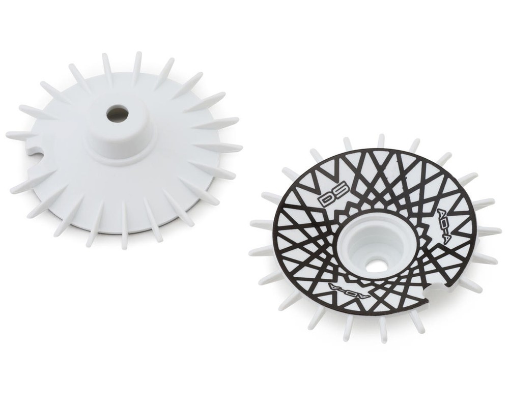 DS Racing Sloped Aero Drift Wheel Covers (White/Black Mesh) (2) [DSC-AD-AW-BME](Drift Element Wheels)