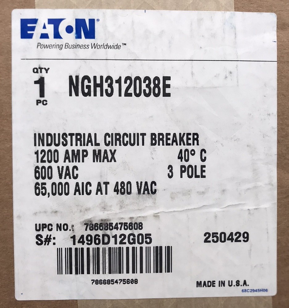 HOUSTON STOCK NEW EATON NGH312038E DIGITRIP 310 RMS ALSI 1200 AMP FREE SHIPPING