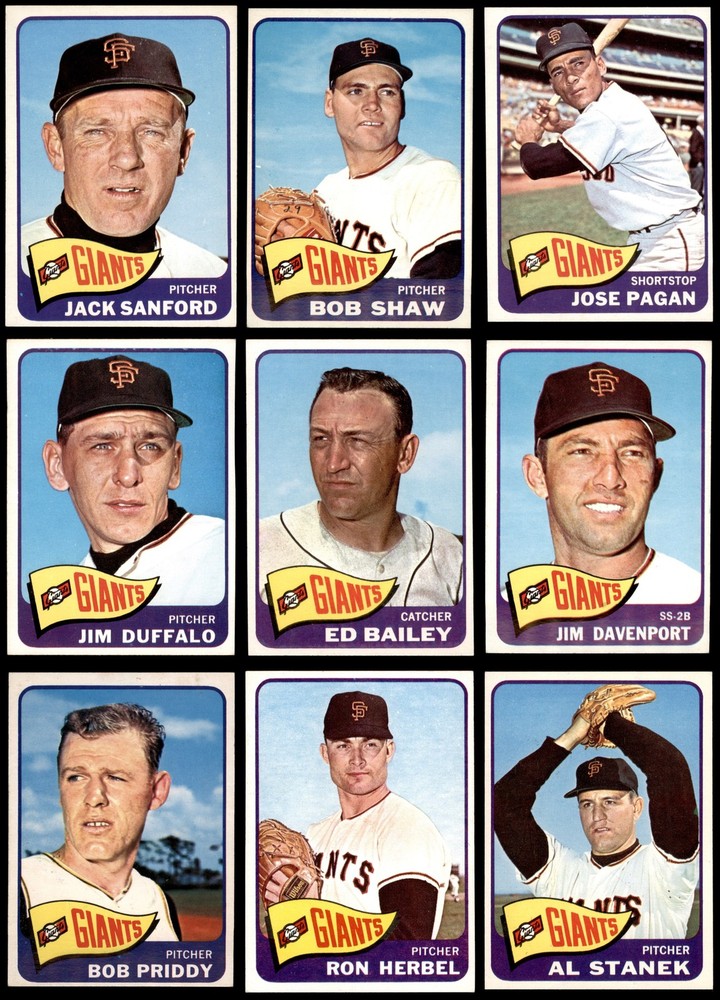 1965 Topps San Francisco Giants Near Team Set 6 - EX/MT 7146446 (17 / 33 cards)