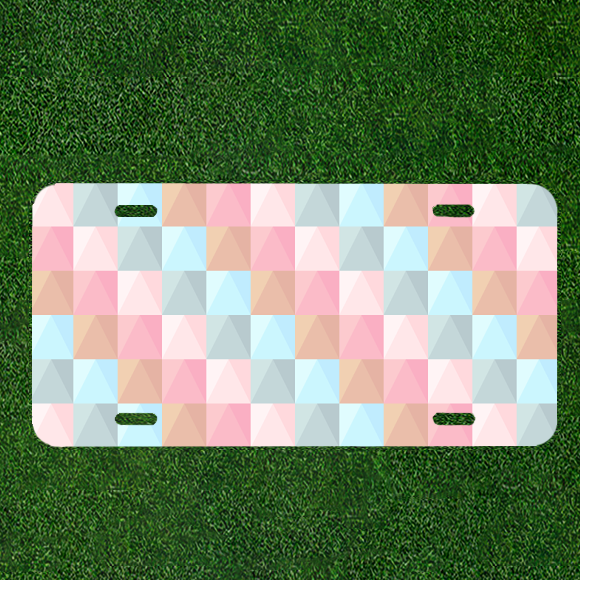 Custom Personalized Car License Plate With Abstract Pattern Background Pastel