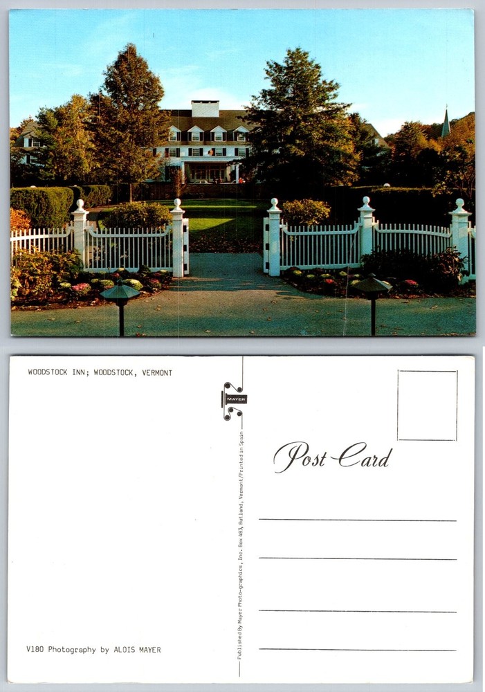 Woodstock Inn Vermont VT Vintage Postcard Picturesque New England Hotel