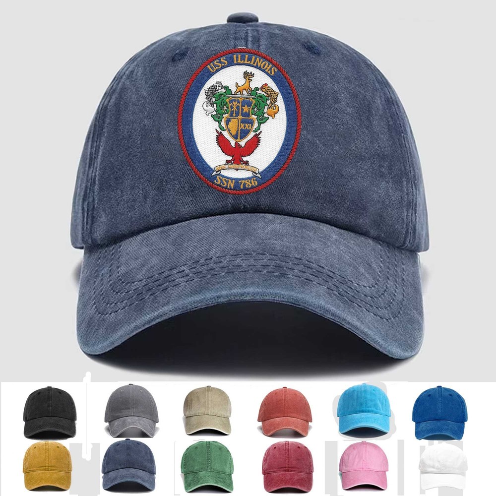 Custom Personalization Embroidered Hat SSN-786 USS Illinois, Veteran Cap, Gift
