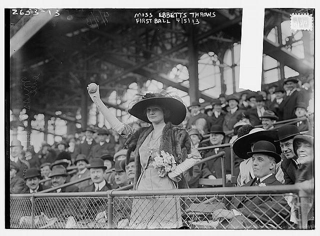 Ebbets Field Brooklyn NY 1913 Miss Genevieve Ebbets First Ball Opening