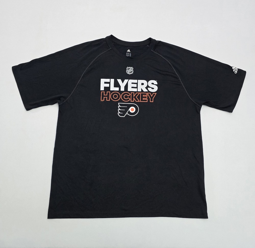 Philadelphia Flyers Short Sleeve Adidas Climalite T-Shirt Mens Size XL NHL Black