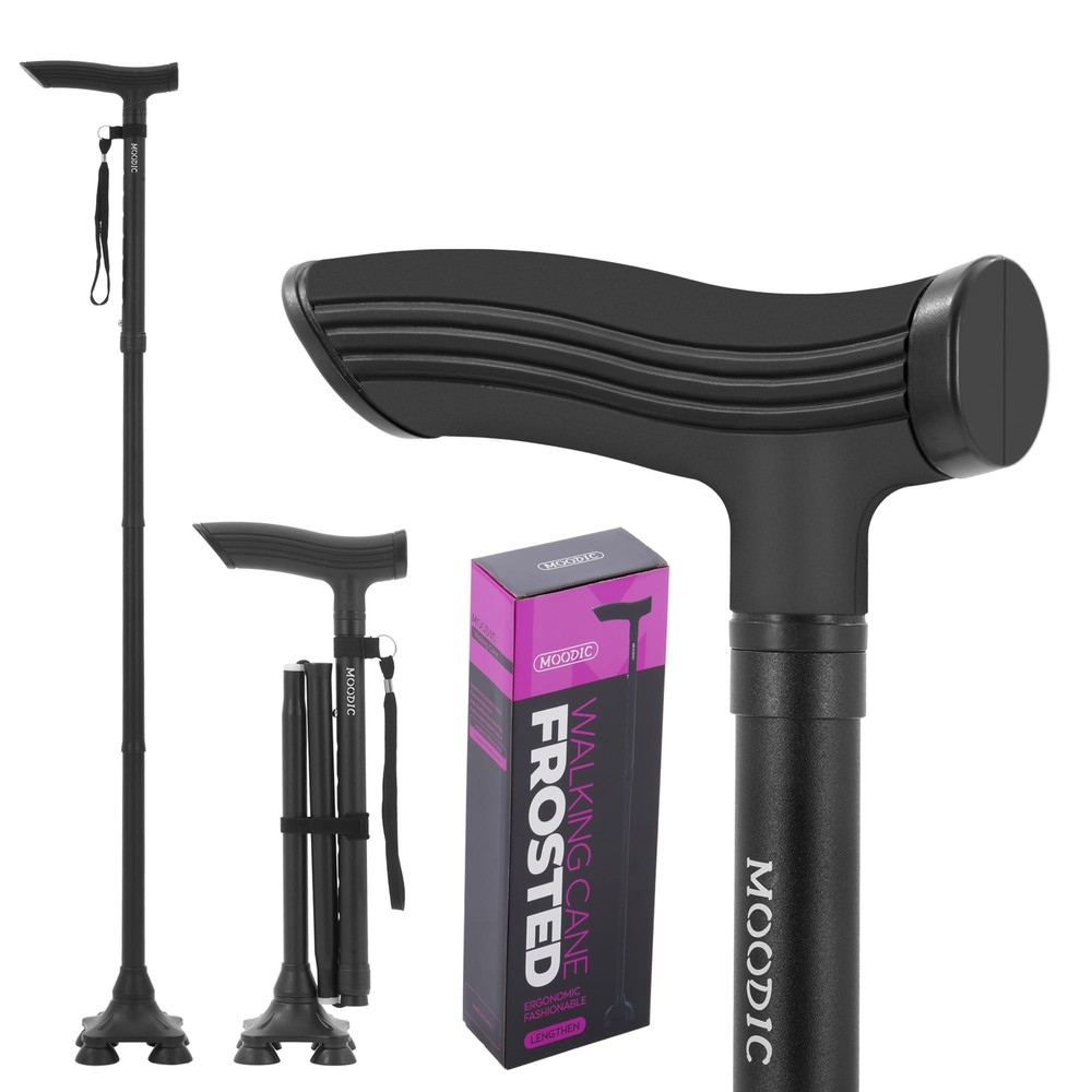 Foldable Walking Canes for Seniors with Extended Thickened Handle for Enhanced Balance and Stability